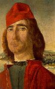 CARPACCIO, Vittore Portrait of an Unknown Man with Red Beret dfg oil on canvas